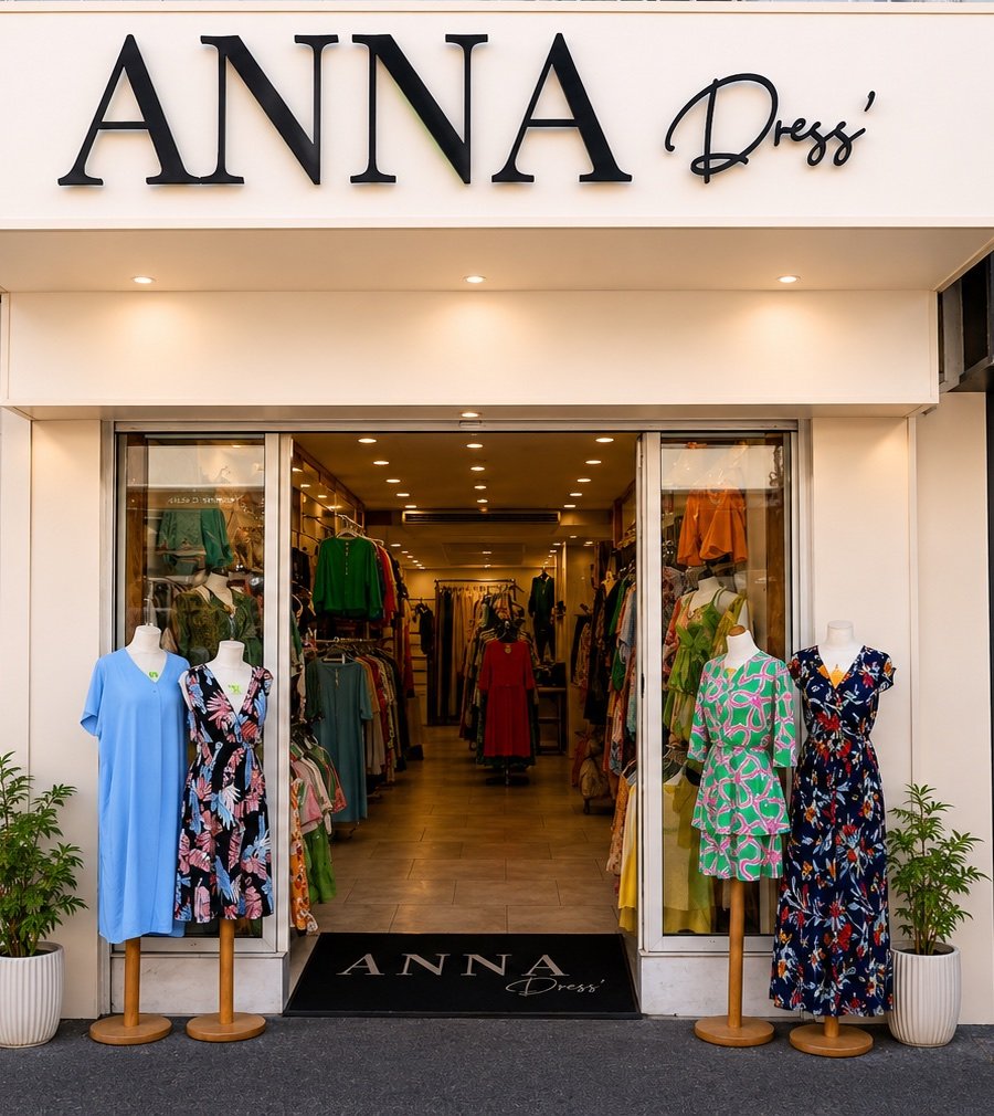 Devanture de la boutique ANNA DRESS' au 99 Rue du Maréchal Leclerc à Saint-Denis, La Réunion